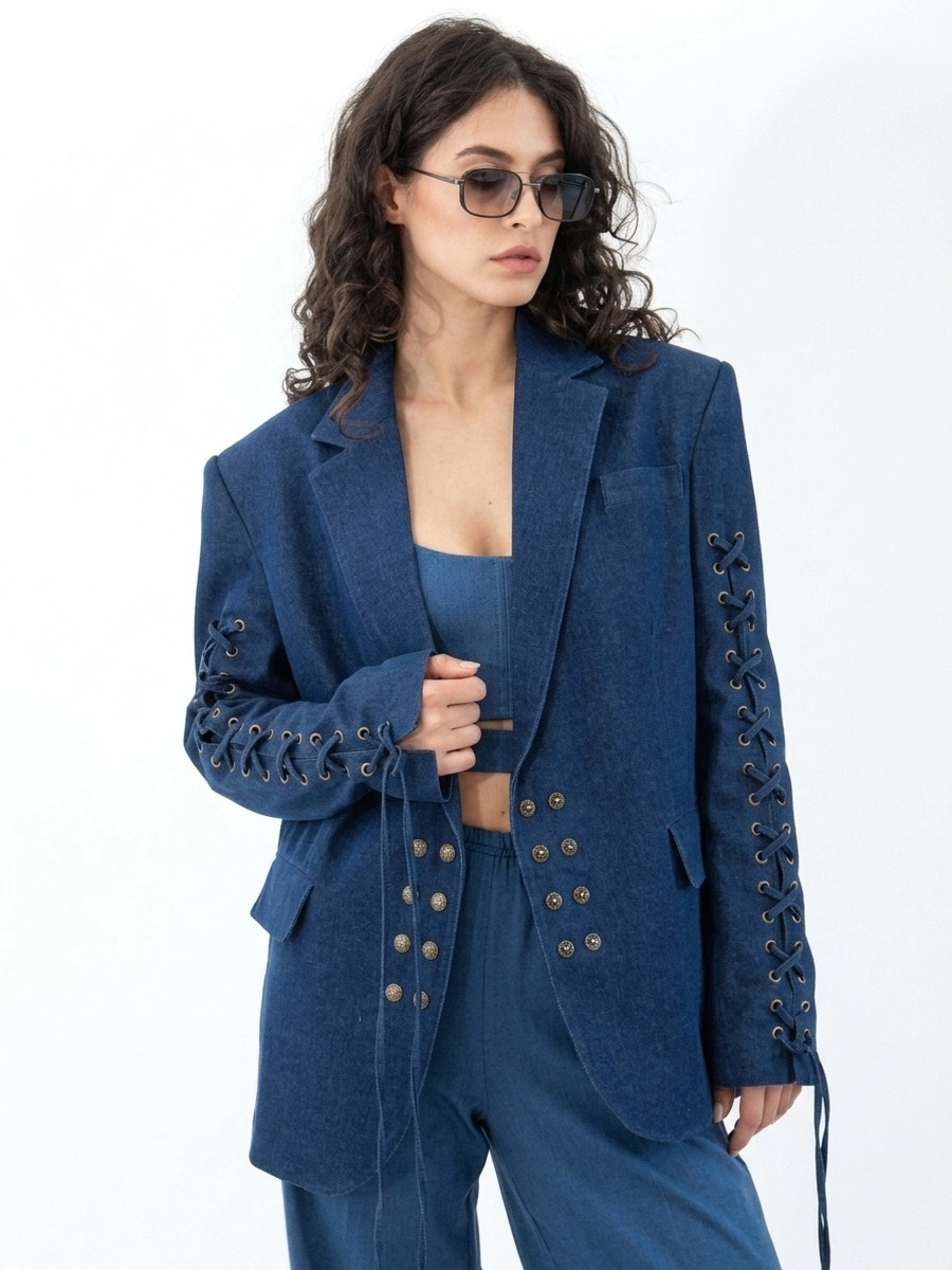Жакет AMBER в цвете синий кобальт - Синий - 40-42 (XS-S)